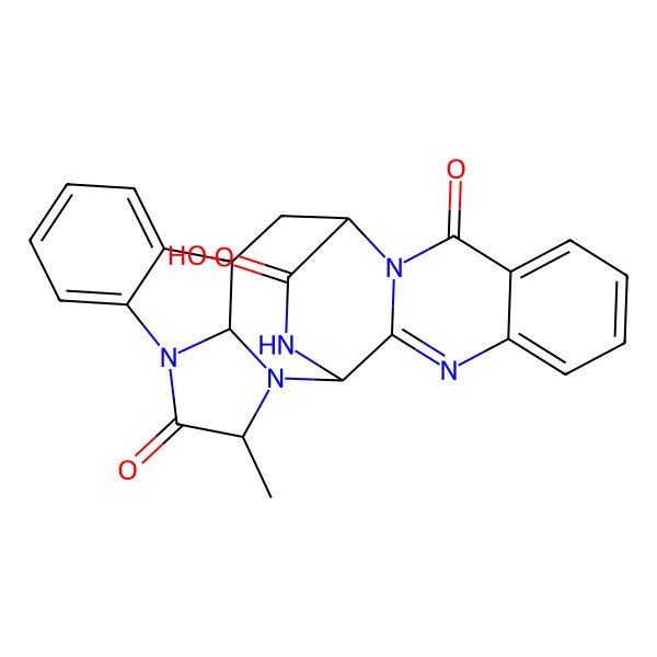 2D Structure of 12-Hydroxy-3-methyl-2,5,15,23,25-pentazaheptacyclo[12.10.2.12,5.06,11.015,24.017,22.012,27]heptacosa-6,8,10,17,19,21,23-heptaene-4,16,26-trione