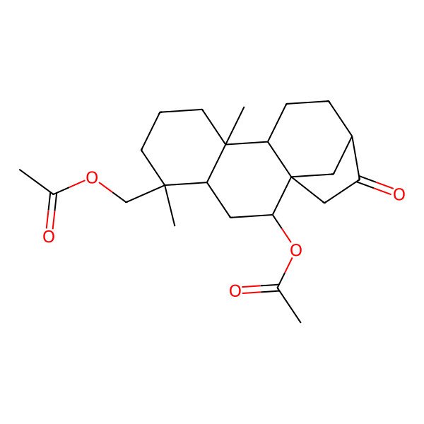2D Structure of [(1R,2S,4S,5S,9R,10S,13R)-2-acetyloxy-5,9-dimethyl-14-oxo-5-tetracyclo[11.2.1.01,10.04,9]hexadecanyl]methyl acetate