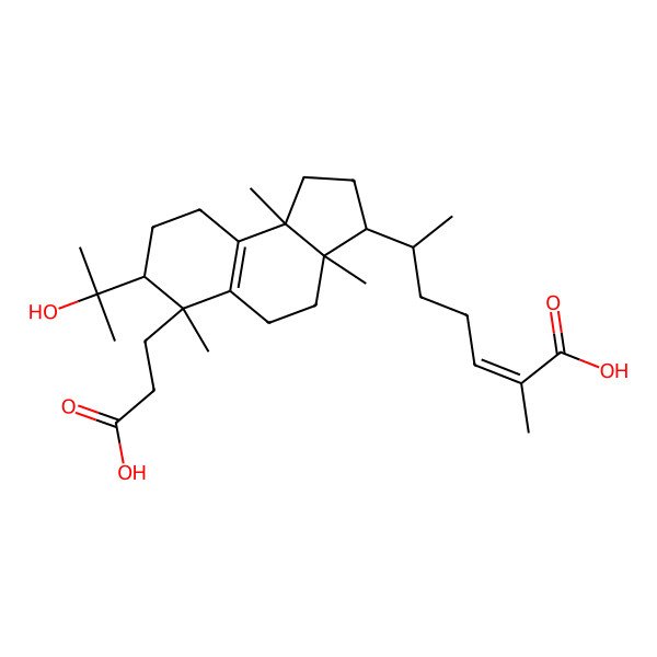 2D Structure of 6-[6-(2-Carboxyethyl)-7-(2-hydroxypropan-2-yl)-3a,6,9b-trimethyl-1,2,3,4,5,7,8,9-octahydrocyclopenta[a]naphthalen-3-yl]-2-methylhept-2-enoic acid