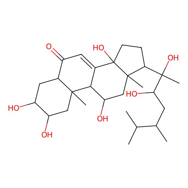 2D Structure of (2S,3R,5R,9R,10R,11R,13R,14S,17S)-17-[(2R,3R,5R)-2,3-dihydroxy-5,6-dimethylheptan-2-yl]-2,3,11,14-tetrahydroxy-10,13-dimethyl-2,3,4,5,9,11,12,15,16,17-decahydro-1H-cyclopenta[a]phenanthren-6-one