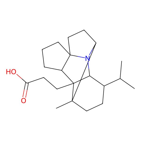 2D Structure of 3-[(1R,2R,3S,7R,10S,12S,13R)-1-methyl-13-propan-2-yl-11-azapentacyclo[8.5.0.02,12.03,7.07,11]pentadecan-2-yl]propanoic acid