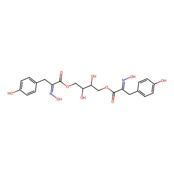 2D Structure of [(2S,3R)-2,3-dihydroxy-4-[2-hydroxyimino-3-(4-hydroxyphenyl)propanoyl]oxybutyl] 2-hydroxyimino-3-(4-hydroxyphenyl)propanoate