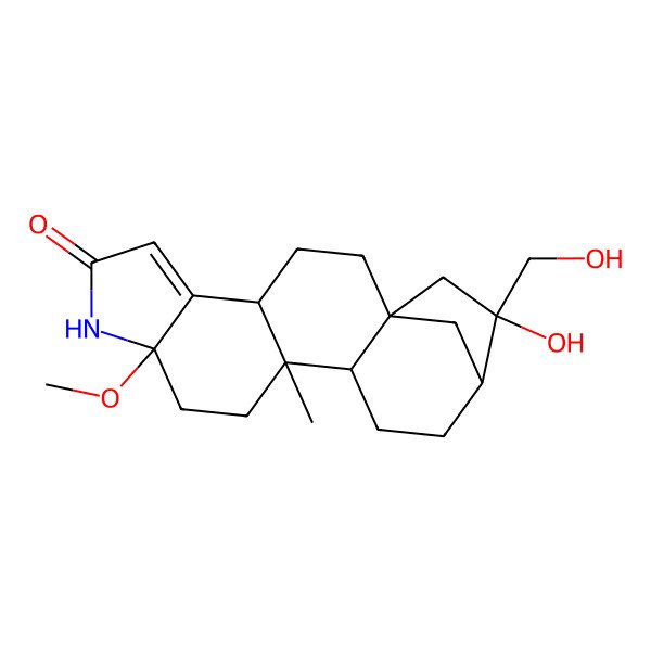 2D Structure of (1S,4S,9S,12S,13S,16R,17R)-17-hydroxy-17-(hydroxymethyl)-9-methoxy-12-methyl-8-azapentacyclo[14.2.1.01,13.04,12.05,9]nonadec-5-en-7-one