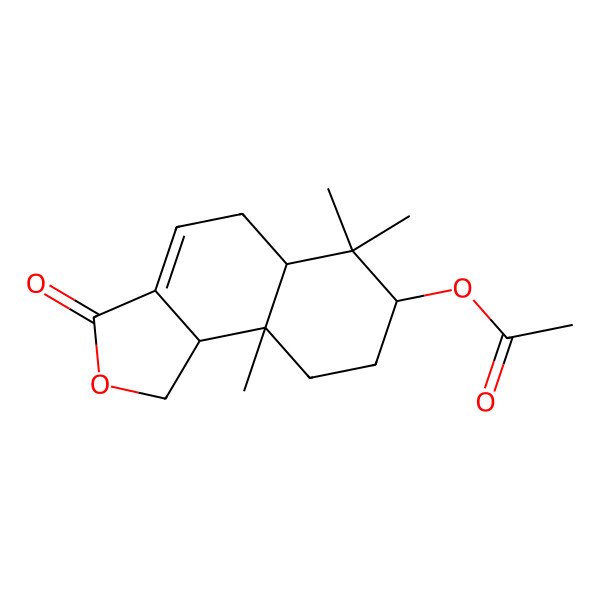 2D Structure of [(5aR,7S,9aS,9bR)-6,6,9a-trimethyl-3-oxo-5,5a,7,8,9,9b-hexahydro-1H-benzo[e]isobenzofuran-7-yl] acetate