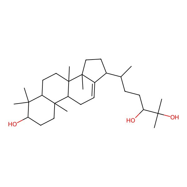 2D Structure of 6-(3-hydroxy-4,4,8,10,14-pentamethyl-2,3,5,6,7,9,11,15,16,17-decahydro-1H-cyclopenta[a]phenanthren-17-yl)-2-methylheptane-2,3-diol