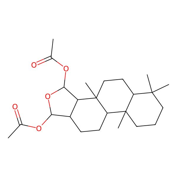 2D Structure of (3-acetyloxy-3b,6,6,9a-tetramethyl-3,3a,4,5,5a,7,8,9,9b,10,11,11a-dodecahydro-1H-naphtho[2,1-e][2]benzofuran-1-yl) acetate