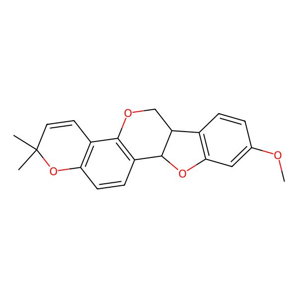 2D Structure of 6-Methoxy-17,17-dimethyl-3,12,18-trioxapentacyclo[11.8.0.02,10.04,9.014,19]henicosa-1(13),4(9),5,7,14(19),15,20-heptaene