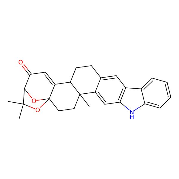 2D Structure of 4,25,25-Trimethyl-26,27-dioxa-8-azaheptacyclo[22.2.1.01,21.04,20.05,17.07,15.09,14]heptacosa-5,7(15),9,11,13,16,21-heptaen-23-one