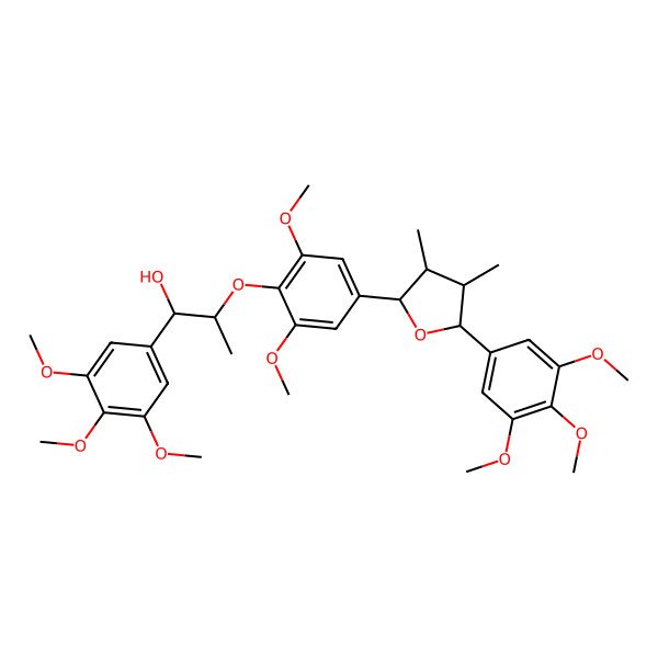 2D Structure of 2-[4-[3,4-Dimethyl-5-(3,4,5-trimethoxyphenyl)oxolan-2-yl]-2,6-dimethoxyphenoxy]-1-(3,4,5-trimethoxyphenyl)propan-1-ol