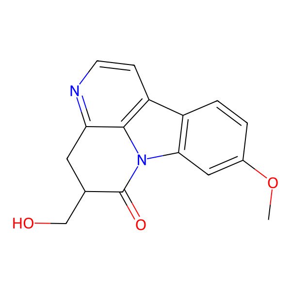 2D Structure of (3S)-3-(hydroxymethyl)-13-methoxy-1,6-diazatetracyclo[7.6.1.05,16.010,15]hexadeca-5,7,9(16),10(15),11,13-hexaen-2-one