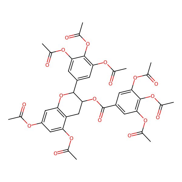 2D Structure of [5,7-diacetyloxy-2-(3,4,5-triacetyloxyphenyl)-3,4-dihydro-2H-chromen-3-yl] 3,4,5-triacetyloxybenzoate