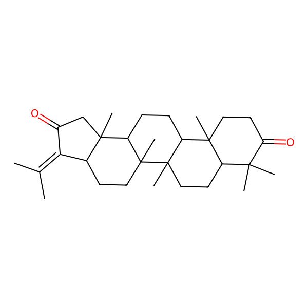 2D Structure of (3aS,5aR,5bR,7aR,11aR,11bS,13aS,13bR)-5a,5b,8,8,11a,13b-hexamethyl-3-propan-2-ylidene-3a,4,5,6,7,7a,10,11,11b,12,13,13a-dodecahydro-1H-cyclopenta[a]chrysene-2,9-dione
