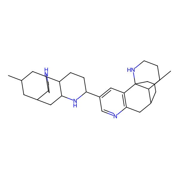 2D Structure of 16-Methyl-4-(16-methyl-6,14-diazatetracyclo[7.5.3.01,10.02,7]heptadecan-5-yl)-6,14-diazatetracyclo[7.5.3.01,10.02,7]heptadeca-2(7),3,5-triene