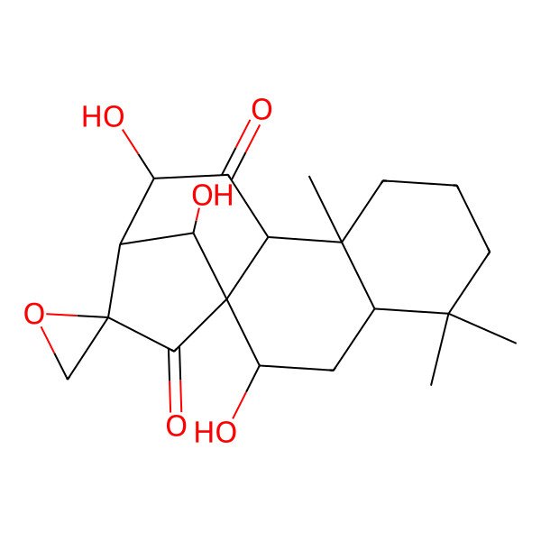 2D Structure of (1'R,2'R,4'S,9'S,10'R,12'R,13'S,16'R)-2',12',16'-trihydroxy-5',5',9'-trimethylspiro[oxirane-2,14'-tetracyclo[11.2.1.01,10.04,9]hexadecane]-11',15'-dione
