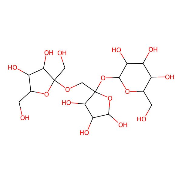 2D Structure of (2R,3R,4S,5S,6R)-2-[(2R,3S,4S,5R)-2-[[(2S,3S,4S,5S)-3,4-dihydroxy-2,5-bis(hydroxymethyl)oxolan-2-yl]oxymethyl]-3,4,5-trihydroxyoxolan-2-yl]oxy-6-(hydroxymethyl)oxane-3,4,5-triol