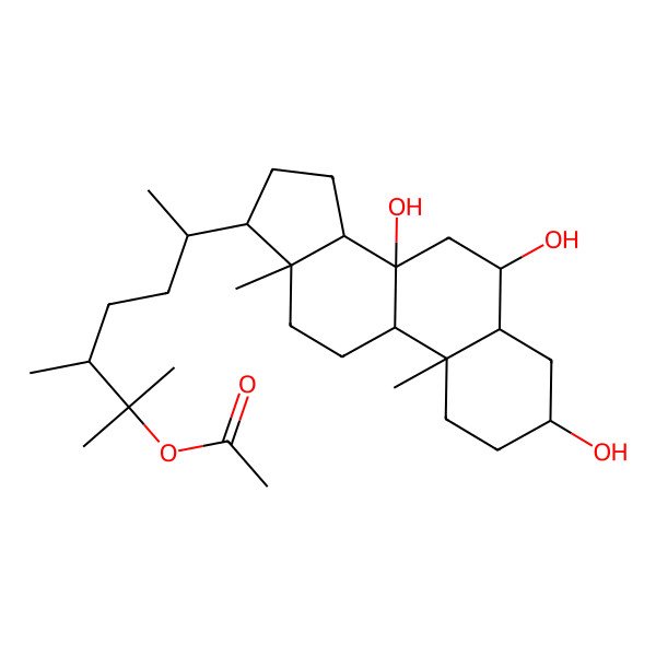 2D Structure of [2,3-Dimethyl-6-(3,6,8-trihydroxy-10,13-dimethyl-1,2,3,4,5,6,7,9,11,12,14,15,16,17-tetradecahydrocyclopenta[a]phenanthren-17-yl)heptan-2-yl] acetate