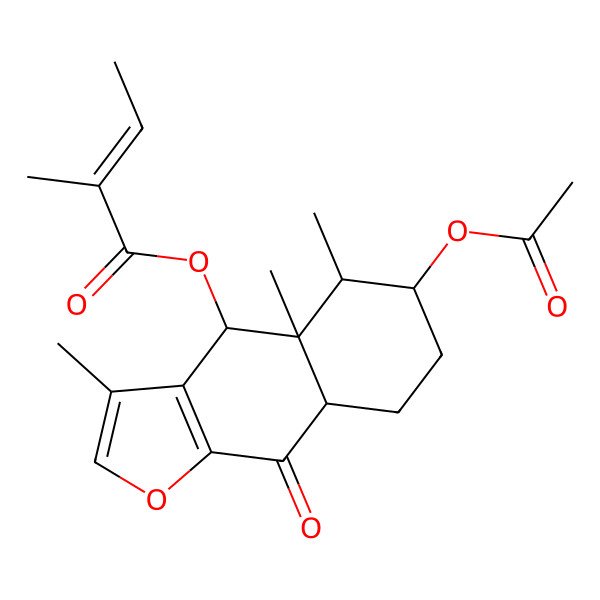 2D Structure of [(4S,4aR,5R,6R,8aR)-6-acetyloxy-3,4a,5-trimethyl-9-oxo-4,5,6,7,8,8a-hexahydrobenzo[f][1]benzofuran-4-yl] (Z)-2-methylbut-2-enoate