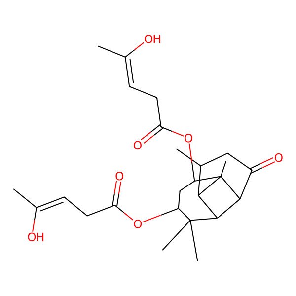 2D Structure of [6-(4-Hydroxypent-3-enoyloxy)-3,3,7,9-tetramethyl-11-oxo-4-tricyclo[5.4.0.02,8]undecanyl] 4-hydroxypent-3-enoate