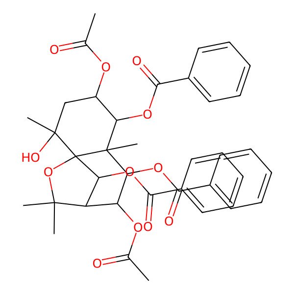 2D Structure of [(1S,2S,4R,5R,6S,7R,8S,9R,12R)-4,8-diacetyloxy-7,12-dibenzoyloxy-2-hydroxy-2,6,10,10-tetramethyl-11-oxatricyclo[7.2.1.01,6]dodecan-5-yl] benzoate