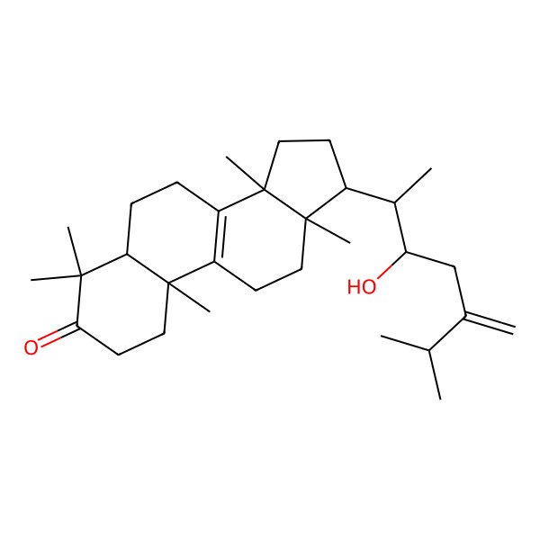 2D Structure of (5S,10S,13R,14R,17R)-17-[(2S,3R)-3-hydroxy-6-methyl-5-methylideneheptan-2-yl]-4,4,10,13,14-pentamethyl-1,2,5,6,7,11,12,15,16,17-decahydrocyclopenta[a]phenanthren-3-one