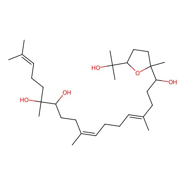 2D Structure of (2R,5S)-alpha,alpha,5-Trimethyl-5-[(1R,4E,8E,12R,13R)-1,12,13-trihydroxy-4,9,13,17-tetramethyl-4,8,16-octadecatrienyl]tetrahydrofuran-2-methanol