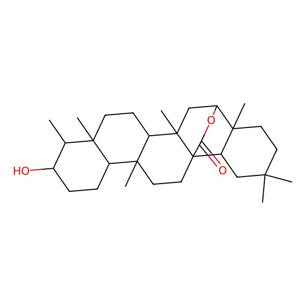 2D Structure of 8-Hydroxy-4,9,10,14,17,20,20-heptamethyl-24-oxahexacyclo[14.6.2.01,14.04,13.05,10.017,22]tetracosan-23-one