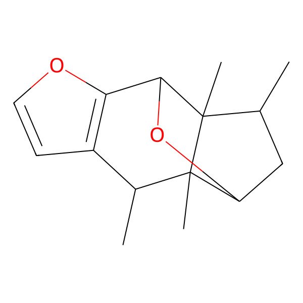 2D Structure of (1S,2S,3S,9S,11R,13R)-1,2,3,13-tetramethyl-7,10-dioxatetracyclo[7.4.0.02,11.04,8]trideca-4(8),5-diene