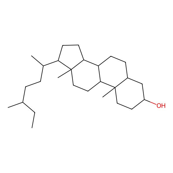 2D Structure of (3S,5S,8R,9S,10S,13R,14S,17R)-10,13-dimethyl-17-[(2R,5S)-5-methylheptan-2-yl]-2,3,4,5,6,7,8,9,11,12,14,15,16,17-tetradecahydro-1H-cyclopenta[a]phenanthren-3-ol