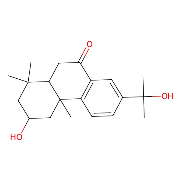 2D Structure of (3S,4aS,10aR)-3-hydroxy-7-(2-hydroxypropan-2-yl)-1,1,4a-trimethyl-3,4,10,10a-tetrahydro-2H-phenanthren-9-one 2D Structure of (3S,4aS,10aR)-3-hydroxy-7-(2-hydroxypropan-2-yl)-1,1,4a-trimethyl-3,4,10,10a-tetrahydro-2H-phenanthren-9-one