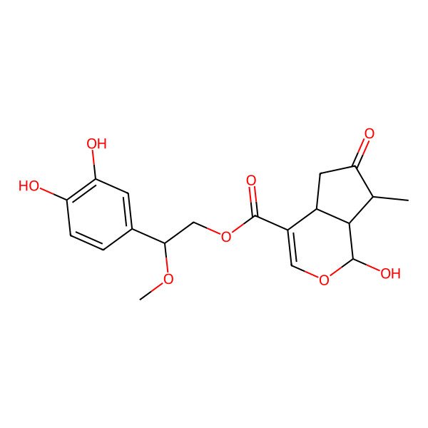 2D Structure of [2-(3,4-dihydroxyphenyl)-2-methoxyethyl] 1-hydroxy-7-methyl-6-oxo-4a,5,7,7a-tetrahydro-1H-cyclopenta[c]pyran-4-carboxylate