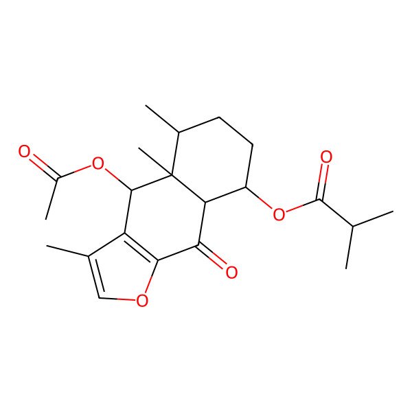 2D Structure of (4-Acetyloxy-3,4a,5-trimethyl-9-oxo-4,5,6,7,8,8a-hexahydrobenzo[f][1]benzofuran-8-yl) 2-methylpropanoate