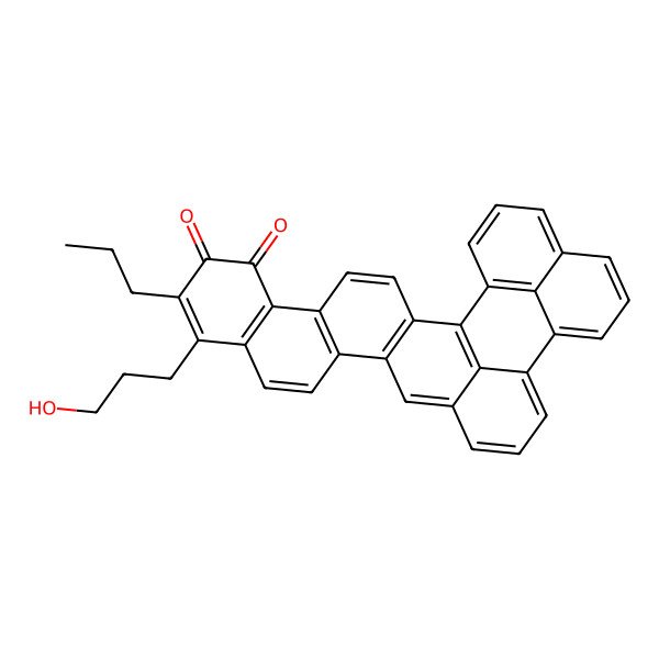 2D Structure of 10-(3-Hydroxypropyl)-9-propyloctacyclo[15.13.1.122,26.02,15.05,14.06,11.021,31.030,32]dotriaconta-1(31),2(15),3,5(14),6(11),9,12,16,18,20,22,24,26(32),27,29-pentadecaene-7,8-dione