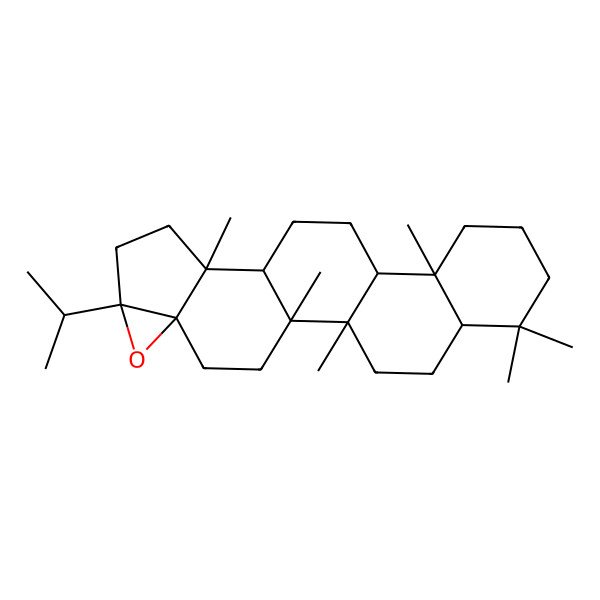 2D Structure of (1R,2R,5S,7S,10R,11S,14R,15S,20S)-1,2,10,15,19,19-hexamethyl-7-propan-2-yl-6-oxahexacyclo[12.8.0.02,11.05,7.05,10.015,20]docosane
