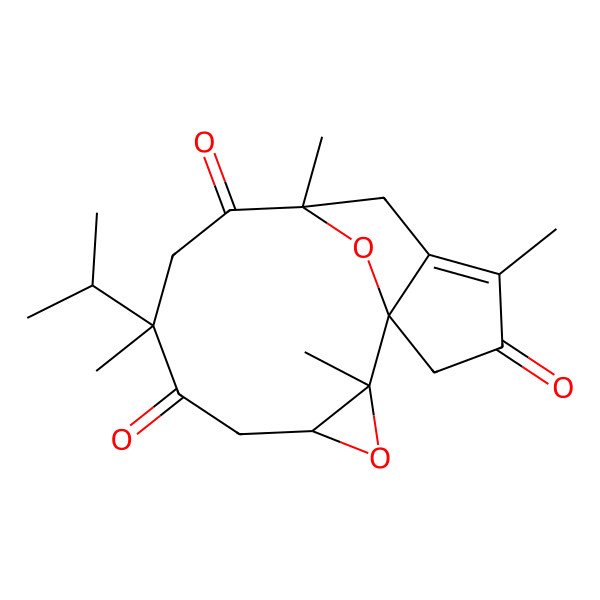 2D Structure of (1S,2R,4R,7S,10R)-2,7,10,13-tetramethyl-7-propan-2-yl-3,16-dioxatetracyclo[8.5.1.01,12.02,4]hexadec-12-ene-6,9,14-trione
