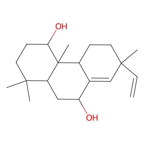 2D Structure of (4R,4aS,4bS,7R,9R,10aS)-7-ethenyl-1,1,4a,7-tetramethyl-3,4,4b,5,6,9,10,10a-octahydro-2H-phenanthrene-4,9-diol 2D Structure of (4R,4aS,4bS,7R,9R,10aS)-7-ethenyl-1,1,4a,7-tetramethyl-3,4,4b,5,6,9,10,10a-octahydro-2H-phenanthrene-4,9-diol