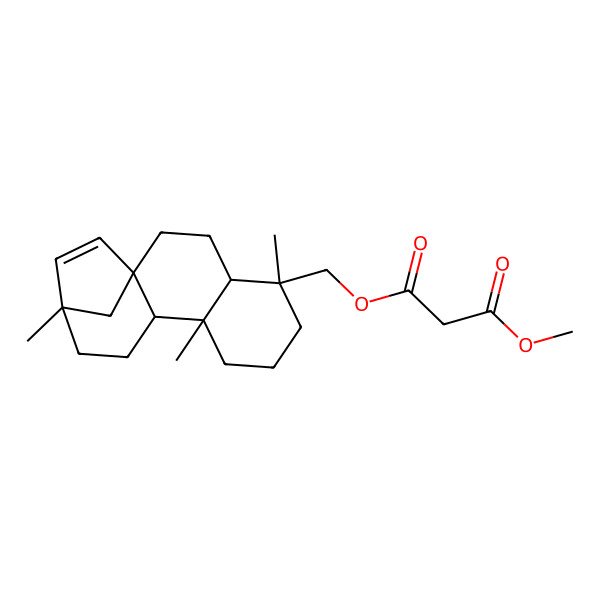 2D Structure of 1-O-methyl 3-O-[[(1R,4S,5R,9S,10S,13S)-5,9,13-trimethyl-5-tetracyclo[11.2.1.01,10.04,9]hexadec-14-enyl]methyl] propanedioate