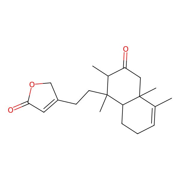 2D Structure of 3-[2-[(1R,2S,4aR,8aR)-1,2,4a,5-tetramethyl-3-oxo-4,7,8,8a-tetrahydro-2H-naphthalen-1-yl]ethyl]-2H-furan-5-one
