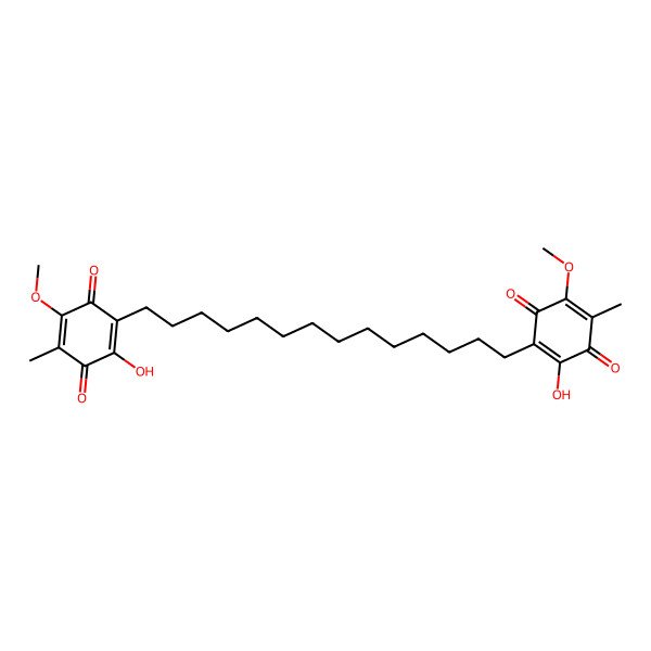 2D Structure of 2-Hydroxy-3-[14-(2-hydroxy-5-methoxy-4-methyl-3,6-dioxocyclohexa-1,4-dien-1-yl)tetradecyl]-5-methoxy-6-methylcyclohexa-2,5-diene-1,4-dione