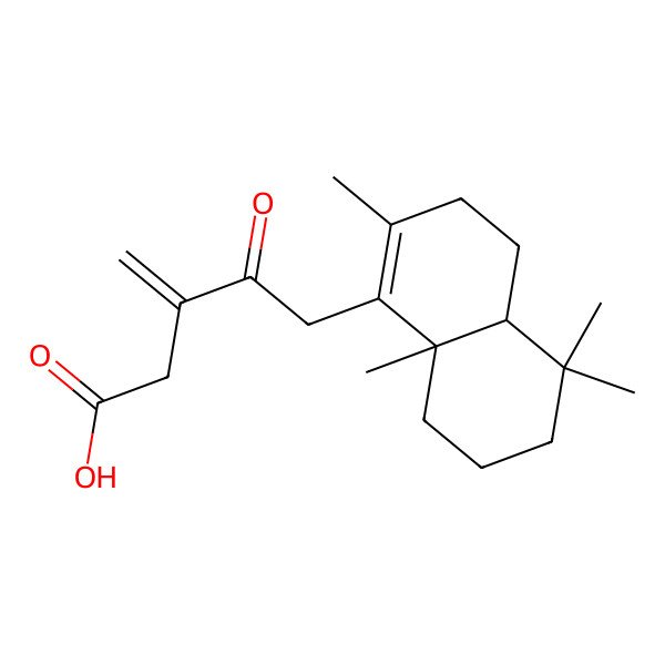 2D Structure of 5-[(4aR,8aR)-2,5,5,8a-tetramethyl-3,4,4a,6,7,8-hexahydronaphthalen-1-yl]-3-methylidene-4-oxopentanoic acid