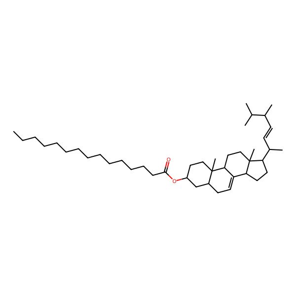 2D Structure of [17-(5,6-dimethylhept-3-en-2-yl)-10,13-dimethyl-2,3,4,5,6,9,11,12,14,15,16,17-dodecahydro-1H-cyclopenta[a]phenanthren-3-yl] pentadecanoate