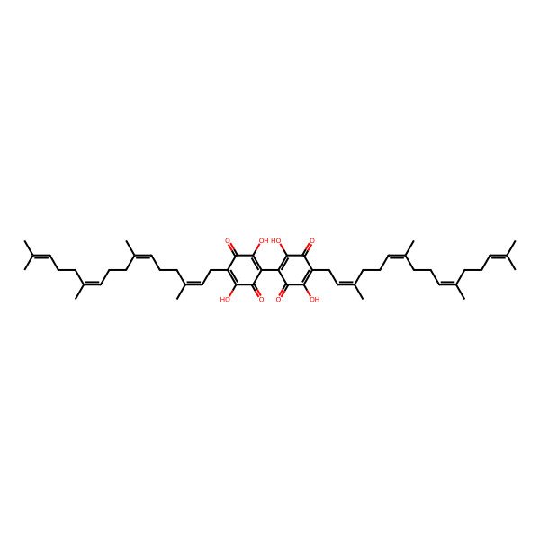 2D Structure of 2-[2,5-dihydroxy-3,6-dioxo-4-[(2E,6E,10E)-3,7,11,15-tetramethylhexadeca-2,6,10,14-tetraenyl]cyclohexa-1,4-dien-1-yl]-3,6-dihydroxy-5-[(2E,6E,10E)-3,7,11,15-tetramethylhexadeca-2,6,10,14-tetraenyl]cyclohexa-2,5-diene-1,4-dione