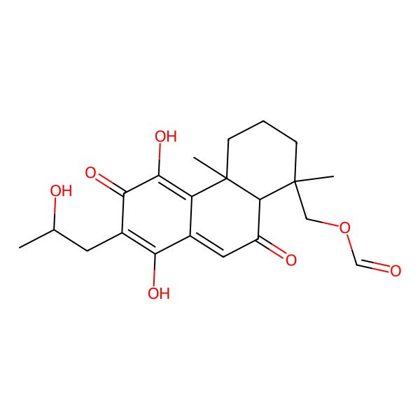2D Structure of [5,8-Dihydroxy-7-(2-hydroxypropyl)-1,4a-dimethyl-6,10-dioxo-2,3,4,10a-tetrahydrophenanthren-1-yl]methyl formate
