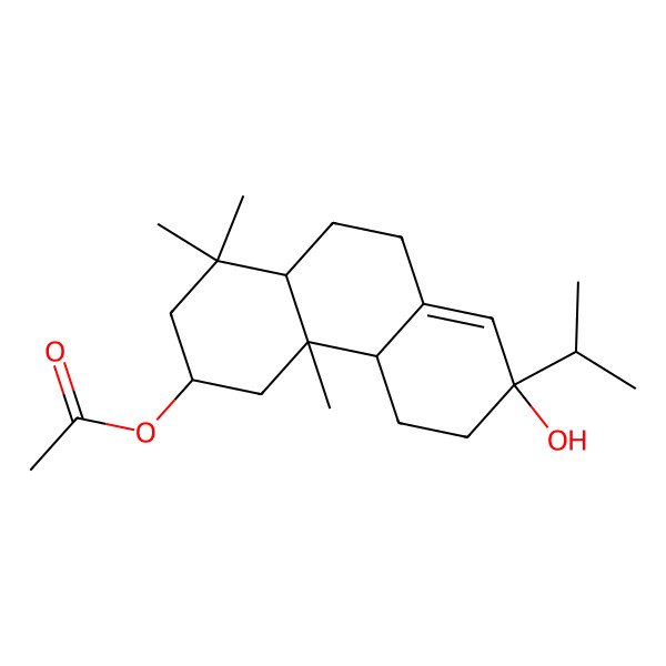 2D Structure of [(3R,4aR,4bR,7R,10aR)-7-hydroxy-1,1,4a-trimethyl-7-propan-2-yl-3,4,4b,5,6,9,10,10a-octahydro-2H-phenanthren-3-yl] acetate