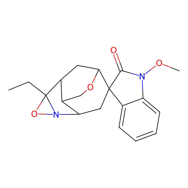 2D Structure of (1R,2S,5S,7S,8R,11S)-2-ethyl-1'-methoxyspiro[3,9-dioxa-4-azatetracyclo[6.3.1.02,4.05,11]dodecane-7,3'-indole]-2'-one
