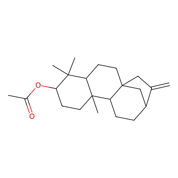 2D Structure of [(1S,4S,6R,9S,10S,13R)-5,5,9-trimethyl-14-methylidene-6-tetracyclo[11.2.1.01,10.04,9]hexadecanyl] acetate