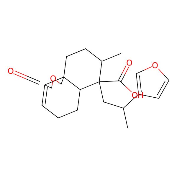 2D Structure of 7-[2-(furan-3-yl)propyl]-8-methyl-3-oxo-5,6,6a,8,9,10-hexahydro-1H-benzo[d][2]benzofuran-7-carboxylic acid