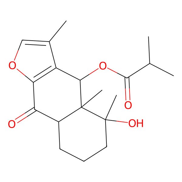 2D Structure of [(4S,4aR,5R,8aS)-5-hydroxy-3,4a,5-trimethyl-9-oxo-6,7,8,8a-tetrahydro-4H-benzo[f][1]benzofuran-4-yl] 2-methylpropanoate