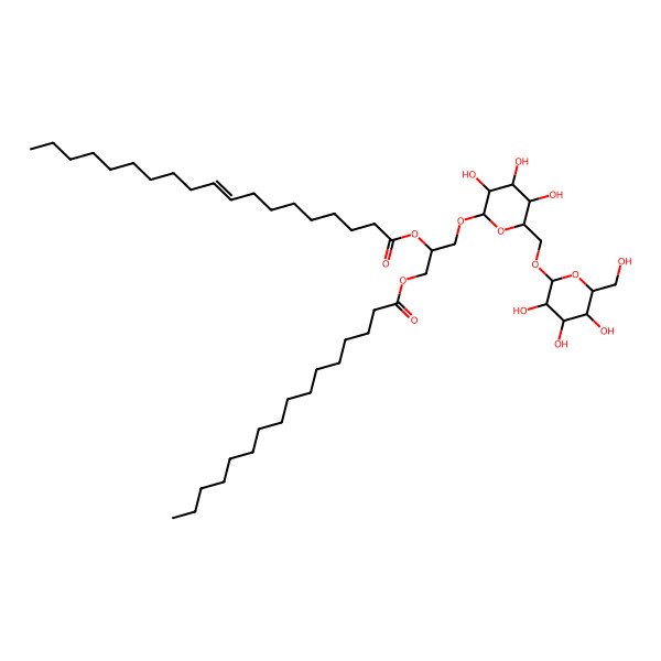 2D Structure of [1-Hexadecanoyloxy-3-[3,4,5-trihydroxy-6-[[3,4,5-trihydroxy-6-(hydroxymethyl)oxan-2-yl]oxymethyl]oxan-2-yl]oxypropan-2-yl] nonadec-9-enoate