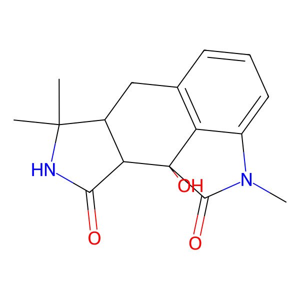 2D Structure of 1-Hydroxy-5,5,13-trimethyl-4,13-diazatetracyclo[6.6.1.02,6.012,15]pentadeca-8(15),9,11-triene-3,14-dione