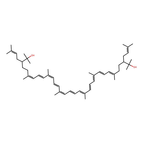 2D Structure of 2,6,10,14,19,23,27,31-Octamethyl-3,30-bis(3-methylbut-2-enyl)dotriaconta-6,8,10,12,14,16,18,20,22,24,26-undecaene-2,31-diol